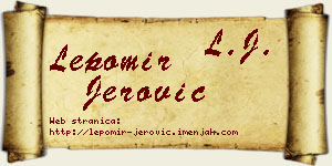 Lepomir Jerović vizit kartica
